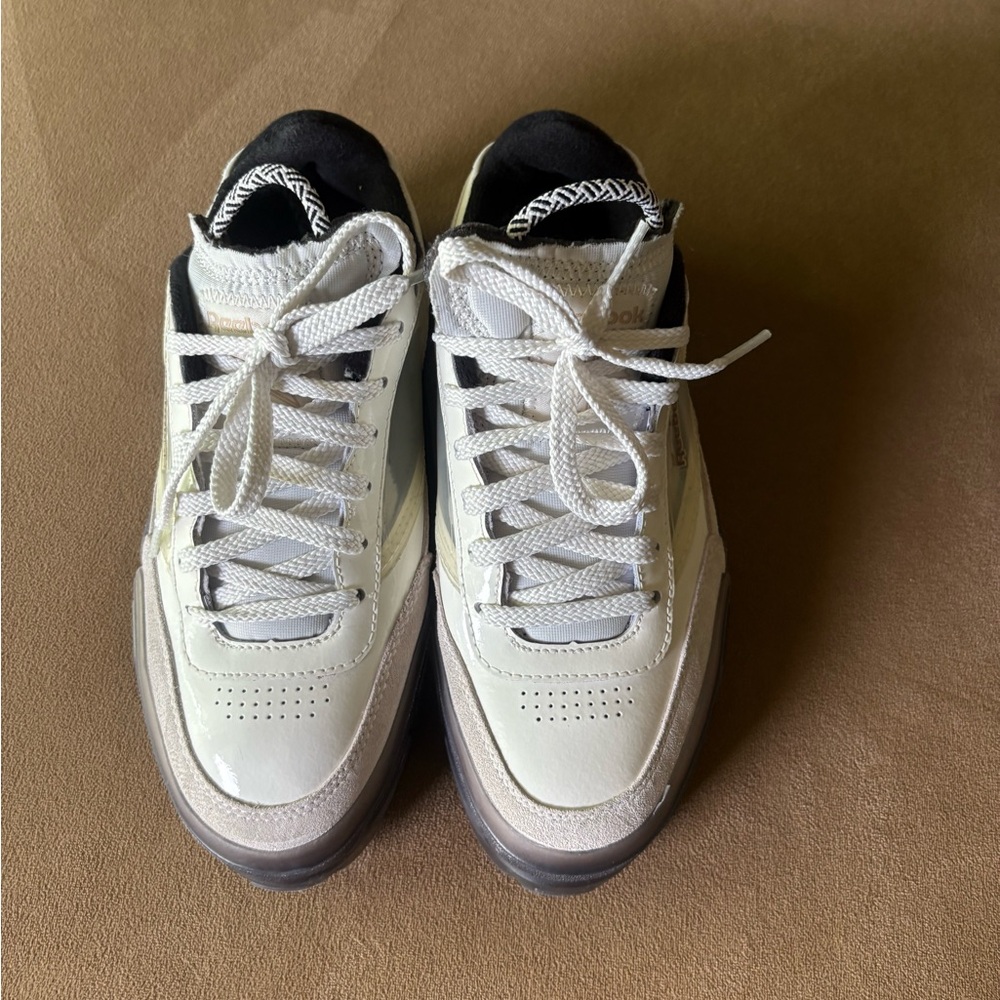 Reebok Cardi B Girls Sneakers in White, Black, Gray
